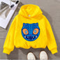 Kids' Sweatshirt Cute Blue Cat Face Print Toddler Pullover Long Sleeve Cotton Casual Top for Boys Girls 2-8Y