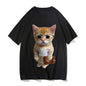 Cat Meme Graphic T Shirt for Men Clothing Funny Munchkin Kitty T-shirt Unisex Casual Children Tops Tee Shirts Cute Short Sleeve