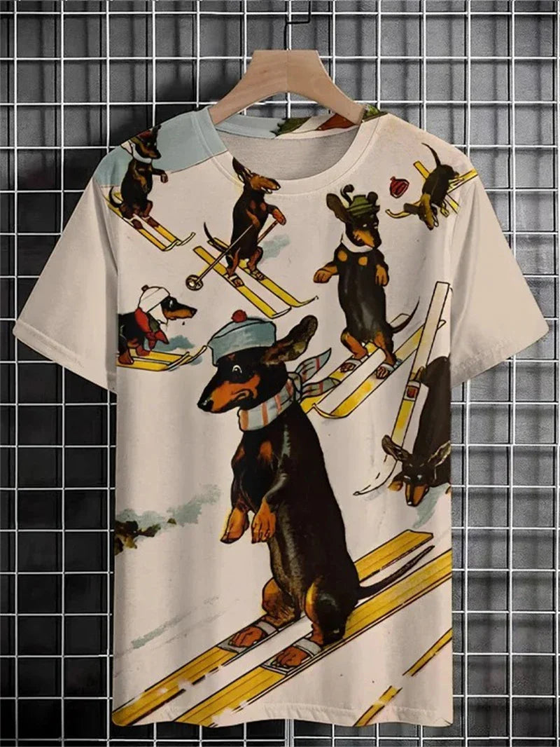 Funny Cat Graphic T Shirts For Men Fashion Summer Short Sleeve Crew Neck 3D Printed Kids T-shirts Casual Oversized Harajuku Tees