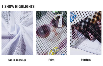 Cat Print Short Sleeve T-shirt Mens Summer Retro High Street Loose Raglan Half-Sleeve V-neck Breathable Mesh Tshirt Men