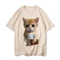 Cat Meme Graphic T Shirt for Men Clothing Funny Munchkin Kitty T-shirt Unisex Casual Children Tops Tee Shirts Cute Short Sleeve