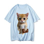 Cat Meme Graphic T Shirt for Men Clothing Funny Munchkin Kitty T-shirt Unisex Casual Children Tops Tee Shirts Cute Short Sleeve